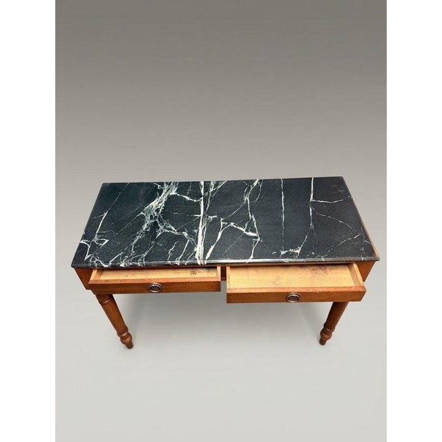 19th Century Mahogany and Marble Top Side Table For Sale - Image 4 of 5