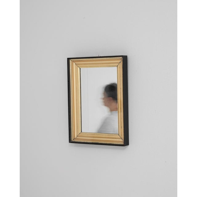 19th Century France Black & Gilded Patinated Wooden Mirror For Sale - Image 4 of 18