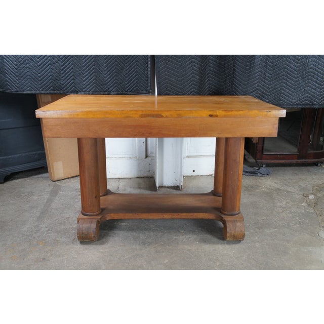 Antique American Arts & Crafts Mission Style Library Table Office Writing Desk For Sale - Image 11 of 12