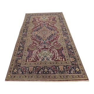 Mid 20th Century Turkish Boho Style Floral Desing Kayseri Area Rug For Sale