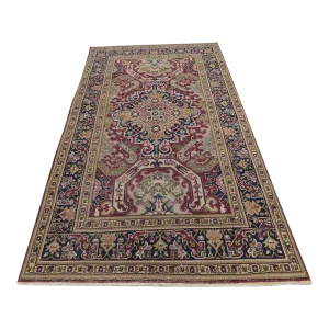 Mid 20th Century Turkish Boho Style Floral Desing Kayseri Area Rug