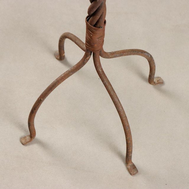 Metal Italian Candleholder in Wrought Iron For Sale - Image 7 of 8