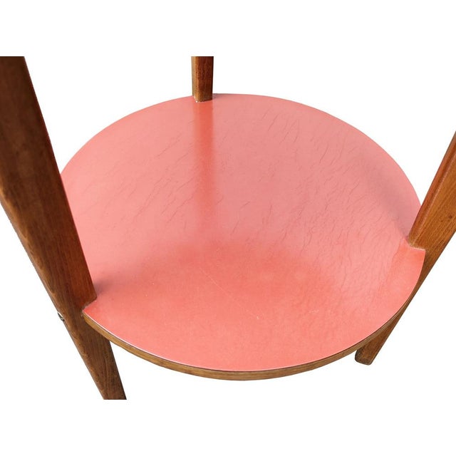 Beige Italian Plastic Laminate and Wood Side Table, 1960s For Sale - Image 8 of 10