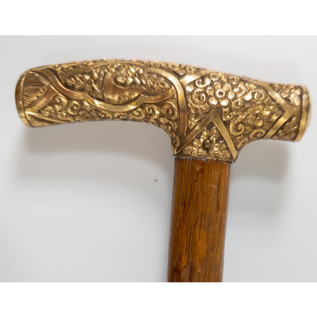 19th Century Victorian Gold Filled Cane or Walking Stick For Sale - Image 9 of 12