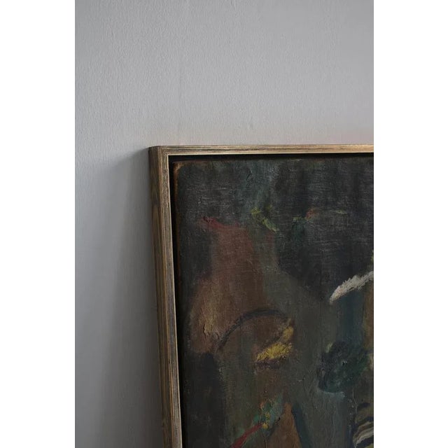 Ebba Carstensen, Cubist Painting with Figure Composition, Denmark, Oil on Canvas For Sale - Image 6 of 12