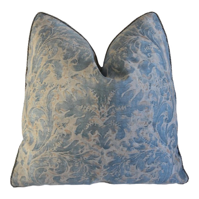 Italian Designer Mariano Fortuny Sevres Italian Feather/Down Pillow For Sale