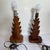 Art Deco Vintage 30’s Deco Hawaiian Hand Carved Wood Pineapple Leaves Table Lamps Tropical - a Pair For Sale - Image 3 of 9