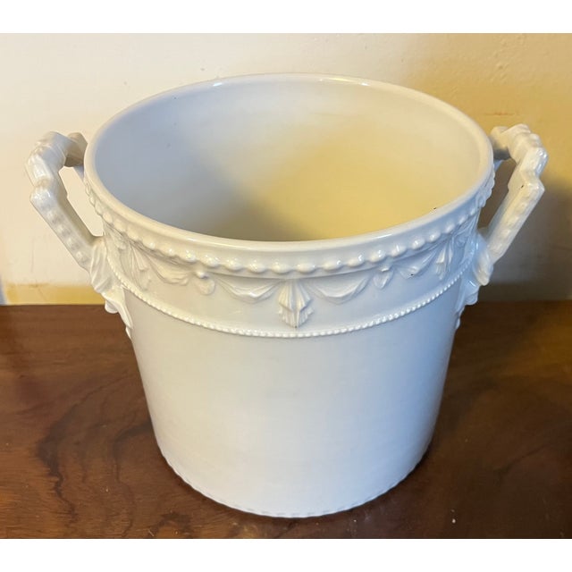 Ceramic Antique 19th Century KPM Berlin Blanc De Chine Porcelain Ice Pail or Cachepot in the Kurland Pattern For Sale - Image 7 of 12