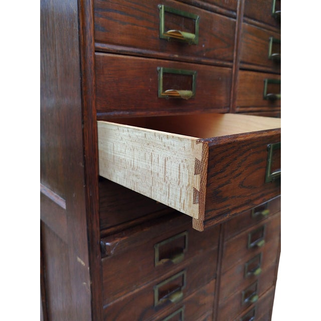 Vintage Danish Archive Filing Cabinet in Oak from Silkeborg Møbelfabrik, 1920s For Sale - Image 9 of 14