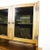 Solid Wood Sideboard with Glass Doors and Drawers