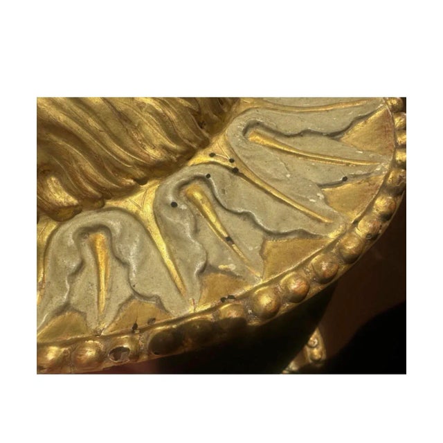 1900 - 1909 Antique Italian Carved Wood Candle Sconce Pair Figurative Gold For Sale - Image 5 of 10