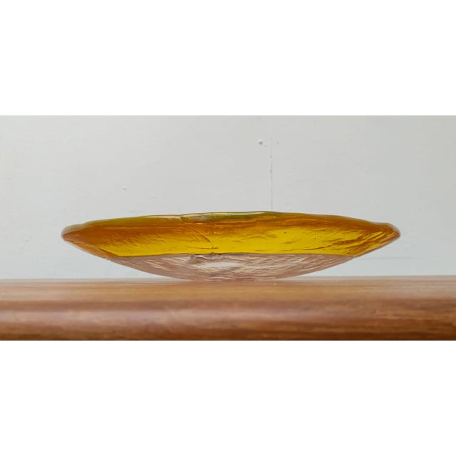 Mid-Century Italian Murano Glass Bowl or Plate from Av Mazzega, in Very Good conditions. Designed 1960 to 1969 This piece...