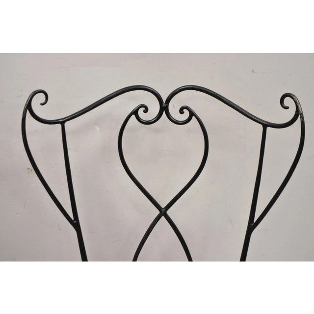 Mid 20th Century Salterini Style Mid Century Modern Scrolling Wrought Iron Side Chairs - A Pair For Sale - Image 4 of 12