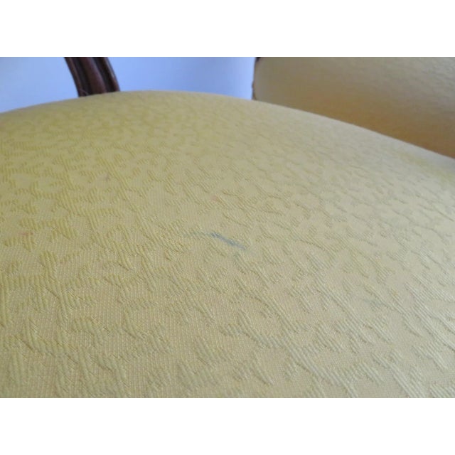 Wood Louis XVI Style Upholstered Armchairs - A Pair For Sale - Image 7 of 8