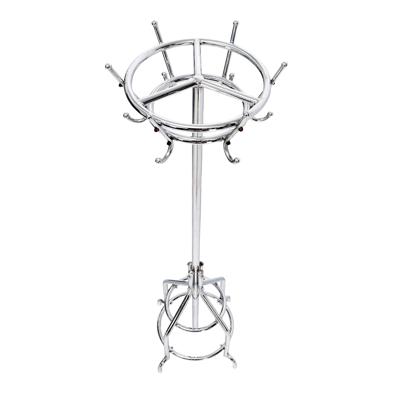 Bauhaus MidCentury Modern Large Chrome Coat Rack Chairish