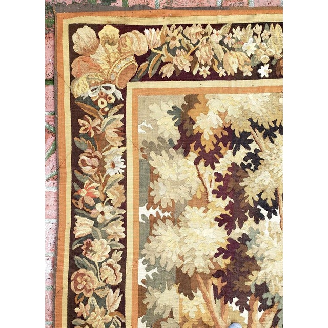 Important Antique Continental Tapestry Panel – Cranes, Birds & Landscape For Sale In Los Angeles - Image 6 of 12