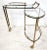 Hollywood Regency Vintage French Bar Cart Folding Brass & Glass Rolling For Sale - Image 3 of 12