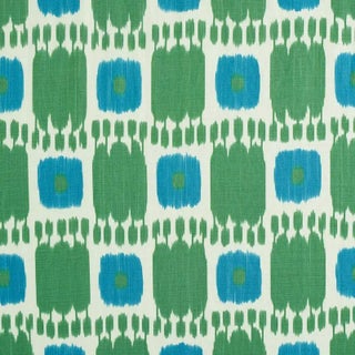 Sample- Schumacher Kandira Fabric in Peacock For Sale