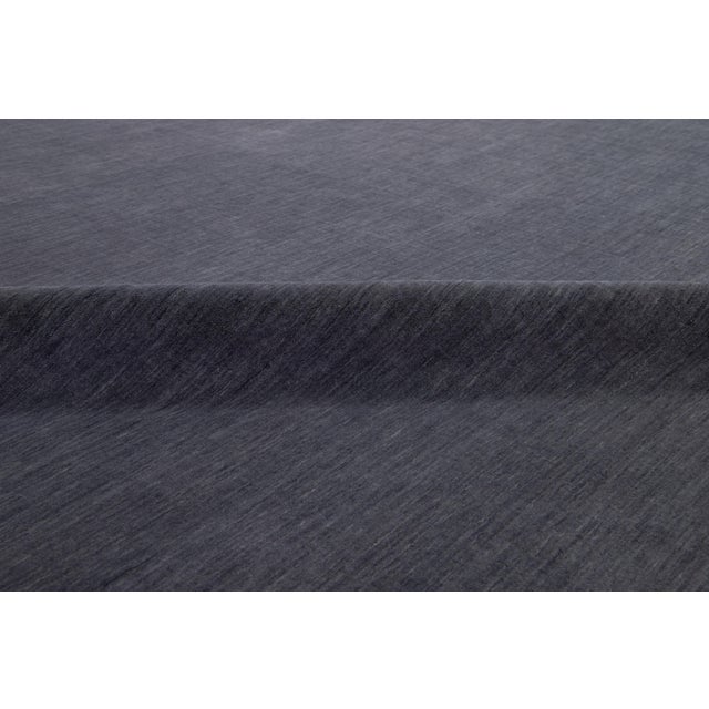 Apadana's Modern Handmade Gabbeh Plush Wool Rug in Gray For Sale - Image 11 of 11