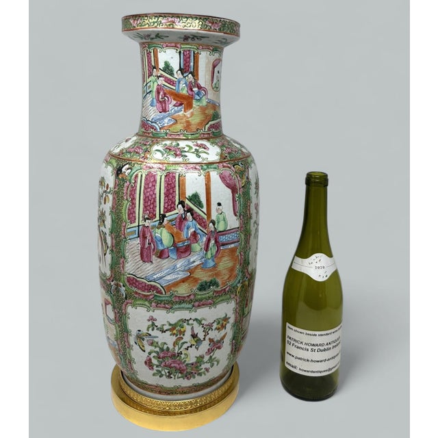 Antique Famille Rose Medalion Canton Cantonese Chinese Porcelain Ormolu Vase Urn For Sale - Image 11 of 11