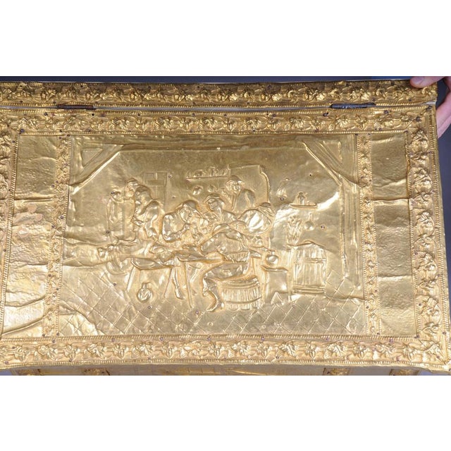 Antique Dutch Chest in Gilt Brass, 19th Century For Sale - Image 11 of 13