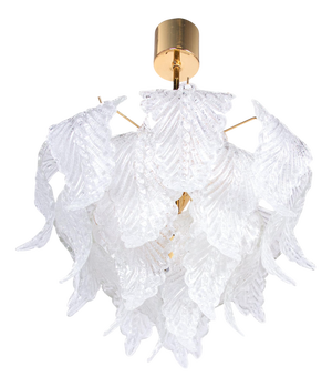 Murano Glass Petals and Brass Chandelier from Novaresi, Italy, 1970s