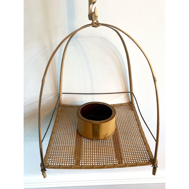 Mid 20th Century Unique Japanese Woven Bamboo Hanging Ikebana Basket Suzuki Gengensai For Sale - Image 5 of 18
