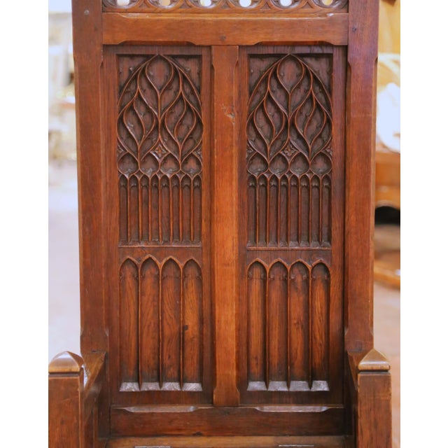 Wood 19th Century French Gothic Oak "Stalle De Chœur" Chair With Lift-Up Seat For Sale - Image 7 of 12