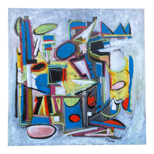 John Schwab Bucks County, Pa Abstract Expressionist Cubist Oil Painting Kandinsky Style