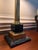 Vintage French Empire-Style Brass Column Table Lamp With Black Stone Base For Sale - Image 4 of 13