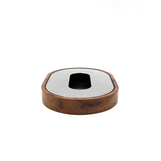 Brown Mid-Century Olive Wood Ashtray, Italy Ca. 1970 For Sale - Image 8 of 17