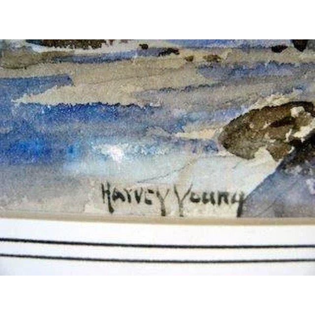 19th Century Mountain Landscape Watercolor Painting by Harvey Otis Young, Framed Signed For Sale - Image 4 of 4