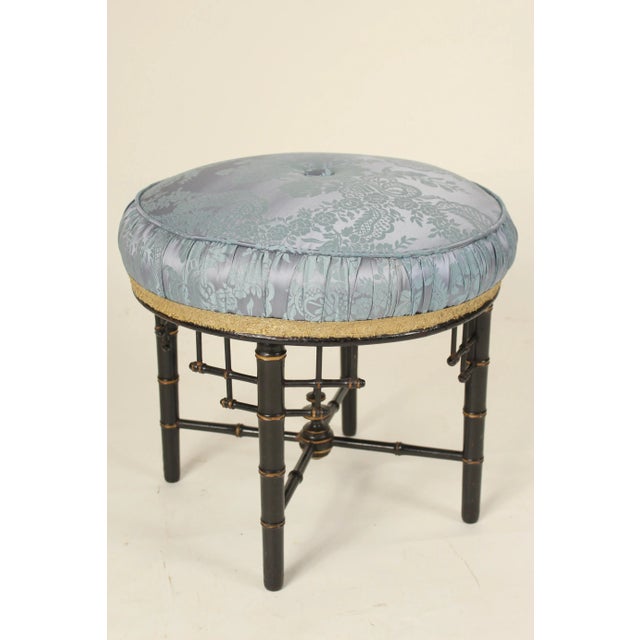Aesthetic Movement Ebonized Bamboo Style Turned Stool For Sale - Image 10 of 10