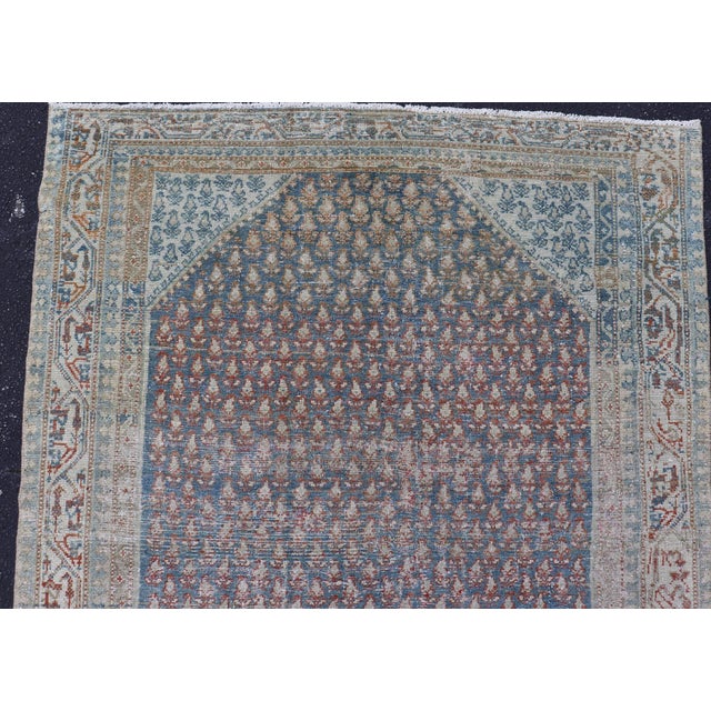 Antique Persian Malayer Gallery Rug With Hexagonal Medallion and Geometric Floral Patterns 4'8"x10'5" For Sale In Atlanta - Image 6 of 10