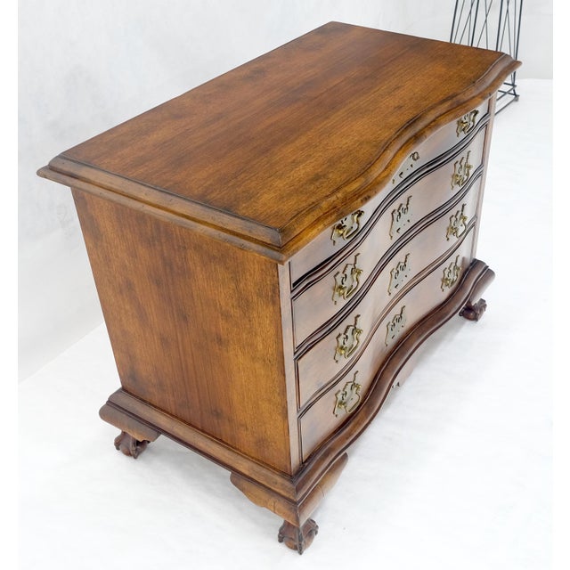 Baker Furniture Company Light Mahogany Ball & Claw Feet Brass Hardware 4 Drawers Bachelor Chest Dresser For Sale - Image 4 of 16