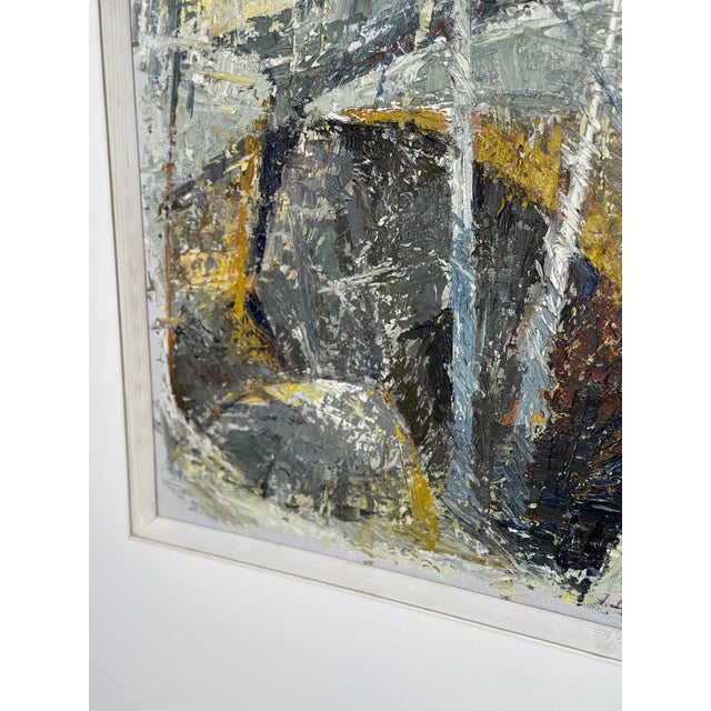 Ingrid Bade, Abstract Landscape, 1960s, Oil on Canvas, Framed For Sale - Image 9 of 18