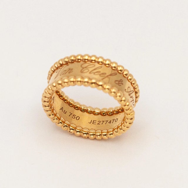 Van Cleef & Arpels Vca 18k Rose Gold Perlée Band Ring Size 5.5 For Sale - Image 9 of 11