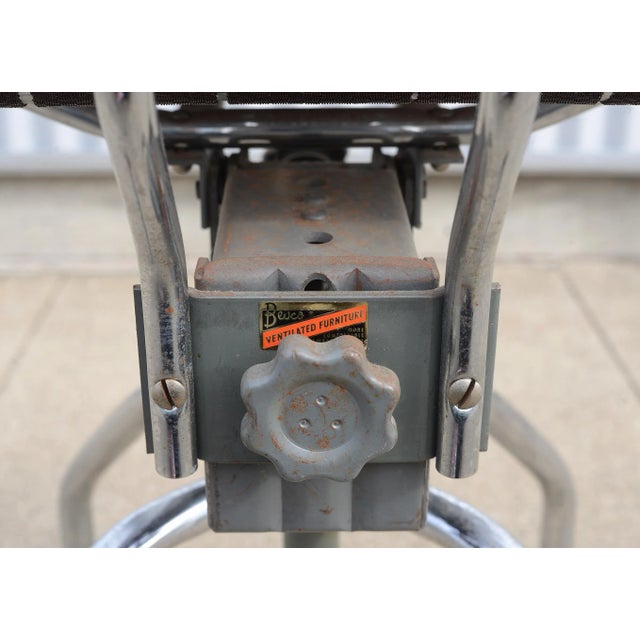 1950s Mid Century Industrial Bevco Chrome Office Desk Chair With Brown Upholstery For Sale - Image 11 of 13