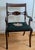 Set of 4 Duncan Phyfe / Regency-Revival Mahogany Dining Chairs, C. 1940s–60s — One Armchair, Needlepoint Seats For Sale - Image 9 of 12