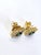 Set in 18k Gold, Natural Zambian Emerald & Yellow Rose Cut Diamonds Stud Earrings, Pair For Sale - Image 4 of 7