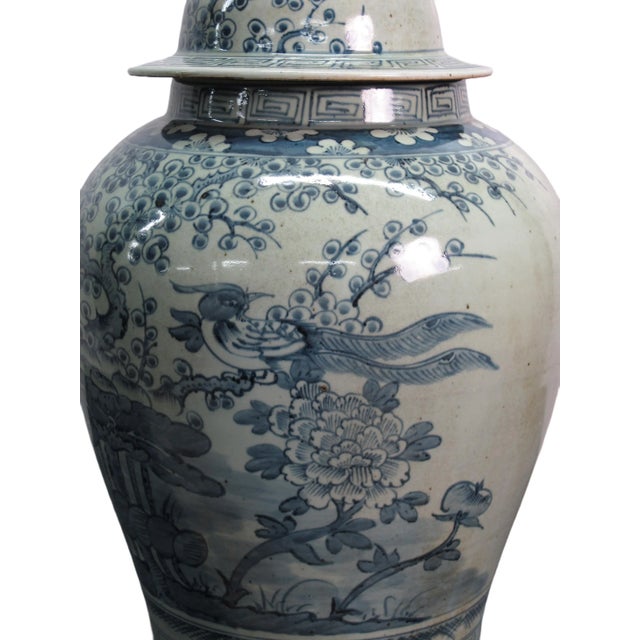 Blue & White Ginger Jar - 24" Inch High For Sale - Image 9 of 13