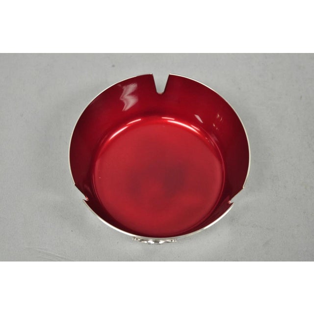 Metal Vintage Reed & Barton 22 Silver Plated Red Enamel Columbia Country Club Ashtray For Sale - Image 7 of 13