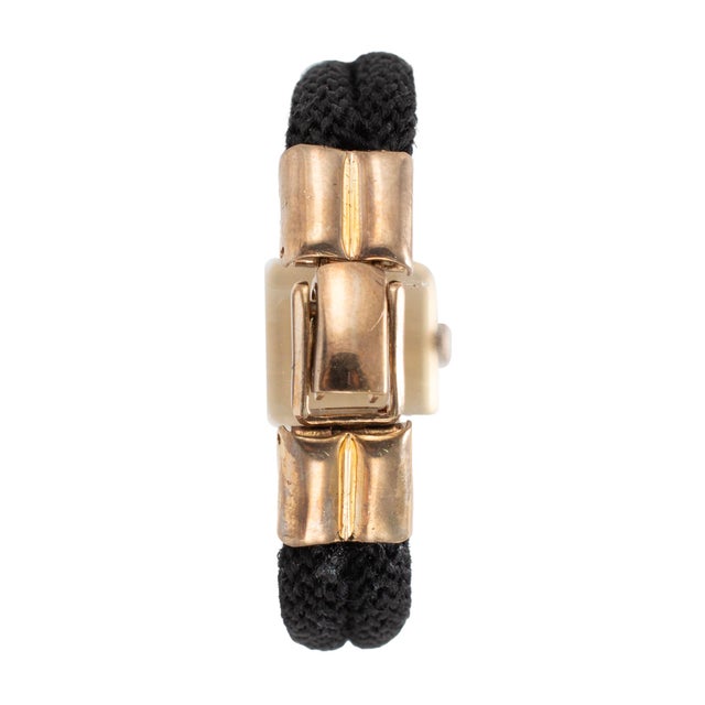 Metal Ladies Vintage Retro Bucherer Cocktail 17mm Diamond 18k Gold Mechanical Watch For Sale - Image 7 of 11