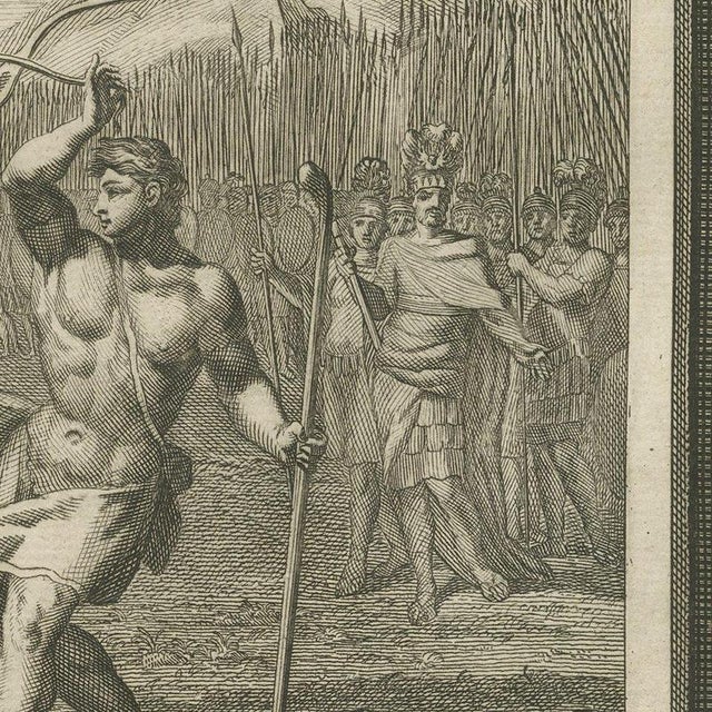 Pieter Mortier, Samuel Anoints David and David Slays Goliath, 1700, Engraving For Sale - Image 4 of 12