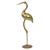 A magnificent, large brass crane or ibis—XL size—crafted from yellow copper (brass) and featuring a beautiful aged patina;...