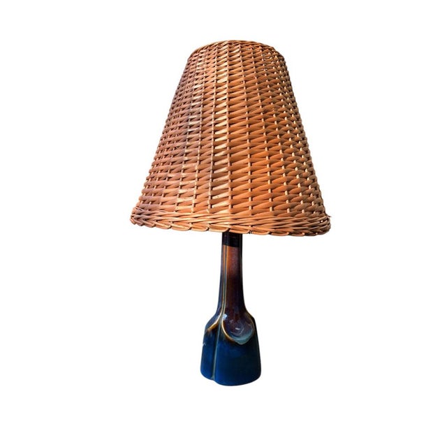 Wood Mid-Century Ceramic Table Lamp from Søholm, Denmark, 1960s For Sale - Image 7 of 7