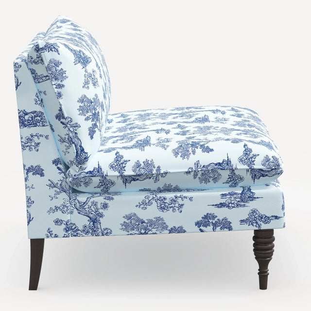 Not Yet Made - Made To Order Red from Scalamandre crafted by Cloth & Company Concord Settee, Blue Toile For Sale - Image 5 of 7
