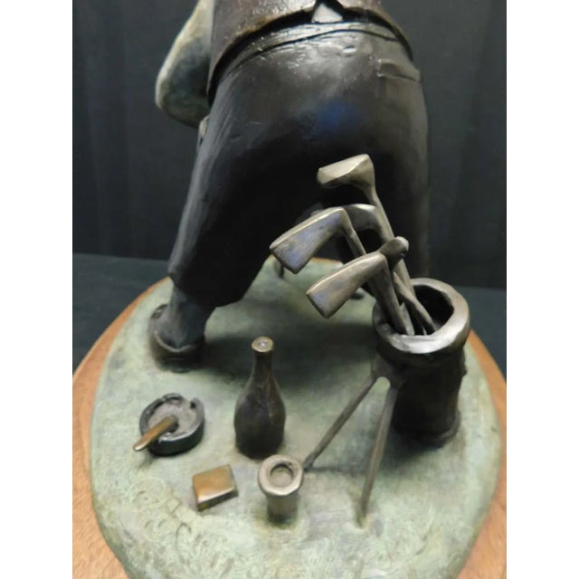 Anton Arkhipov "Green" Golfer Bronze Sculpture Hand Signed For Sale - Image 10 of 11