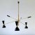 Black and brass adjustable three-arm Triennale style chandelier Please note price listed is for one chandelier as I have...