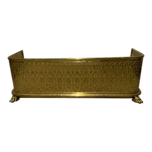 Vintage Art Deco Brass Fireplace Fender